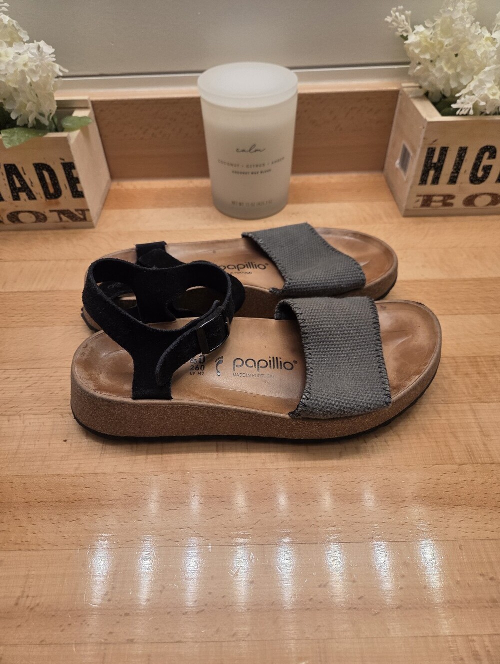 Birkenstock Papillio Glenda Platform Sandals Black/Gray Women's Size EU 40